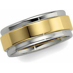 14K Two Tone Gold Comfort Fit Bandtwo 