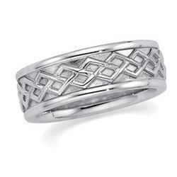 14K White Gold Bridal Celtic Bandgold 