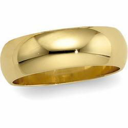 14K Yellow Gold Half Round Band - 12mmyellow 