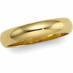 14K Yellow Gold Half Round Band - 4mmyellow 