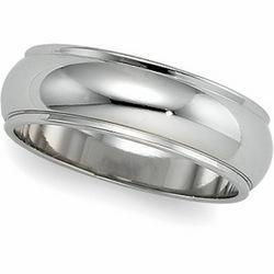 14K White Gold Half Round Edge Band - 6mmwhite 