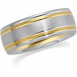 14K Two Tone Gold Design Bandtwo 