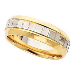14K Two Tone Gold Wedding Bandtwo 