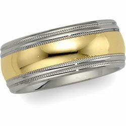 14K Two Tone Gold Design Bandtwo 