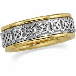 14K Two Tone Gold Bridal Celtic Bandtwo 