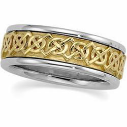 14K Two Tone Gold Bridal Celtic Bandtwo 