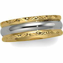 14K Two Tone Gold Design Bandtwo 
