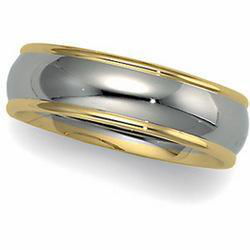14K Two Tone Gold Comfort Fit Bandgold 