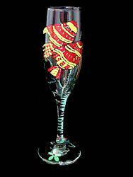 Angel Fish Design - Hand Painted - Flute - 6 oz.angel 