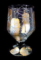 Angel Wings Design - Hand Painted - High Ball - All Purpose Glass - 10.5 oz.angel 