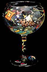 Beach Party Design - Hand Painted - Grande Goblet - 17.5 oz..beach 