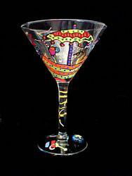 Beach Party Design - Hand Painted - Grande Martini - 10 oz.beach 