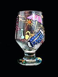 Beach Party Design - Hand Painted - High Ball - All Purpose Glass - 10.5 oz.beach 
