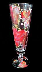 Hearts of Fire Design - Hand Painted - Pilsner - 10 oz.hearts 
