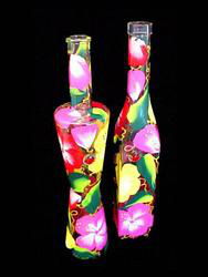 Hibiscus Design - Hand Painted - All Purpose 16 oz. and V Bottles with pour spoutshibiscus 