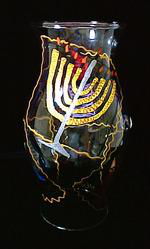 Jewish Fantasy Design - Hand Painted - 11 inch Hurricane Shadejewish 