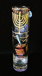 Jewish Fantasy Design - Hand Painted - Bud Vase - 7.5 inches talljewish 