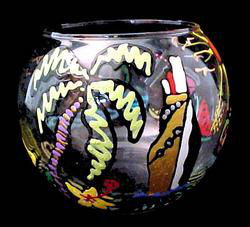 Kismet Cruise Design - Hand Painted - 19 oz. Bubble Ball with candlekismet 