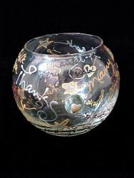 Many Thanks Design - Hand Painted - 19 oz. Bubble Ball with candlemany 
