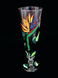 Bird of Paradise Design - Hand Painted - Pilsner - 10 oz.bird 