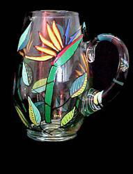 Bird of Paradise Design - Hand Painted - Margarita/Beverage Pitcher - 67 oz.bird 