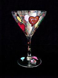 Birthday Balloons Design - Hand Painted - Martini - 7.5 oz.birthday 
