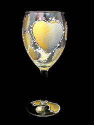 Bride's Heirloom Design - Hand Painted - Grande Wine - 16 oz..bride 