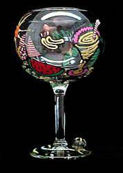 Caribbean Excitement Design - Hand Painted - Goblet - 12.5 oz.caribbean 