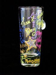 Colorful Thanks Design - Hand Painted - Collectible Shooter Glass - 1.5 oz.colorful 