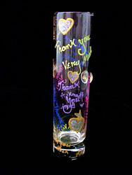 Colorful Thanks Design - Hand Painted - Bud Vase - 7.5 inches tallcolorful 