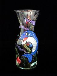 Dazzling Dolphin Design - Hand Painted - Carafe - .5 Literdazzling 