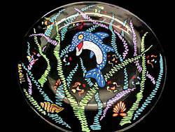 Dazzling Dolphin Design - Hand Painted - Platter/Serving Plate - 13 inch diameterdazzling 