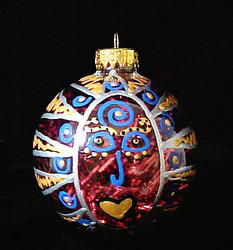 Egyptian Princess Design - Hand Painted - Heavy Glass Ornament - 3.25 inch diameter.egyptian 