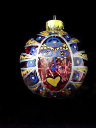 Egyptian Princess Design - Hand Painted - Heavy Glass Ornament - 2.75 inch diameter.egyptian 