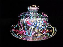 Fantasy Fish Design - Hand Painted - Cheese Dome and Matching 10 inch Platefantasy 