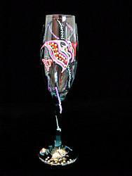 Fantasy Fish Design - Hand Painted - Flute - 6 oz.fantasy 