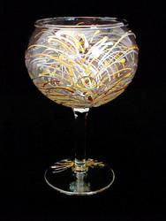 Fireworks Design - Hand Painted - Goblet - 12.5 oz.fireworks 