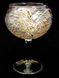 Fireworks Design - Hand Painted - Grande Goblet - 17.5 oz..fireworks 