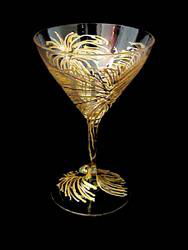 Fireworks Design - Hand Painted - Martini - 7.5 oz.fireworks 