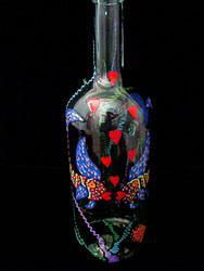 Flirty Fish Design - Hand Painted - Wine Bottle with Hand Painted Stopperflirty 