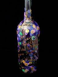 Friends like Wine... Design - Hand Painted - Wine Bottle w/ hand painted stopperfriends 