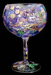 Friends like Wine... Design - Hand Painted - Grande Goblet - 17.5 oz..friends 