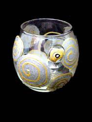 Gleaming Circles Design - Hand Painted -5 oz. Votive with candlegleaming 