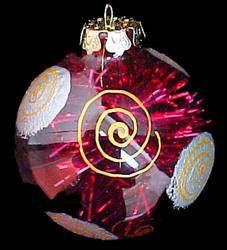 Gleaming Circles Design - Hand Painted -Heavy Glass Ornament - 3.25 inch diameter.gleaming 