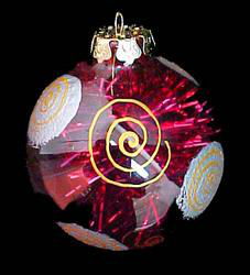 Gleaming Circles Design - Hand Painted -Heavy Glass Ornament - 2.75 inch diameter.gleaming 