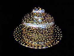Gold Leopard Design - Hand Painted - Cheese Dome and Matching 10 inch Plategold 
