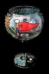 Golf - 19th Hole Design - Hand Painted - Goblet - 12.5 oz.golf 