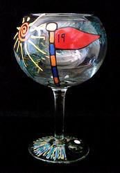 Golf - 19th Hole Design - Hand Painted - Grande Goblet - 17.5 oz.golf 