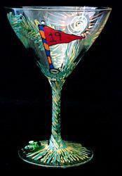 Golf - 19th Hole Design - Hand Painted - Grande Martini - 10 oz.golf 