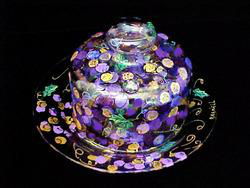 Grapes & Vines Design - Hand Painted - Cheese Dome and Matching 10 inch Plategrapes 